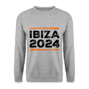 Ibiza 2024 Spruch - Unisex Pullover - Weißgrau meliert - Vorne - Alina (178cm) & Michal (187cm)