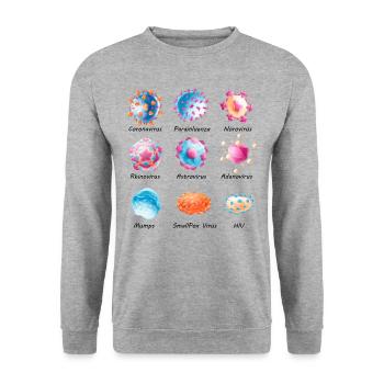 Various viruses - norovirus, HIV, etc. - Unisex Sweatshirt - salt & pepper - Front - Alina (178cm) & Michal (187cm)