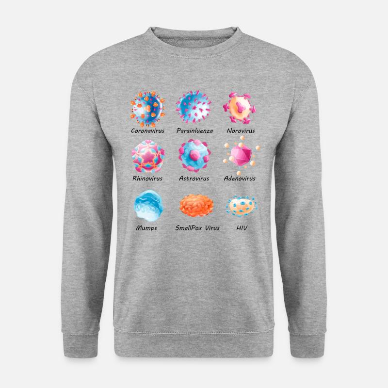 Verschiedene Viren - Norovirus, HIV, usw. - Unisex Pullover - Weißgrau meliert