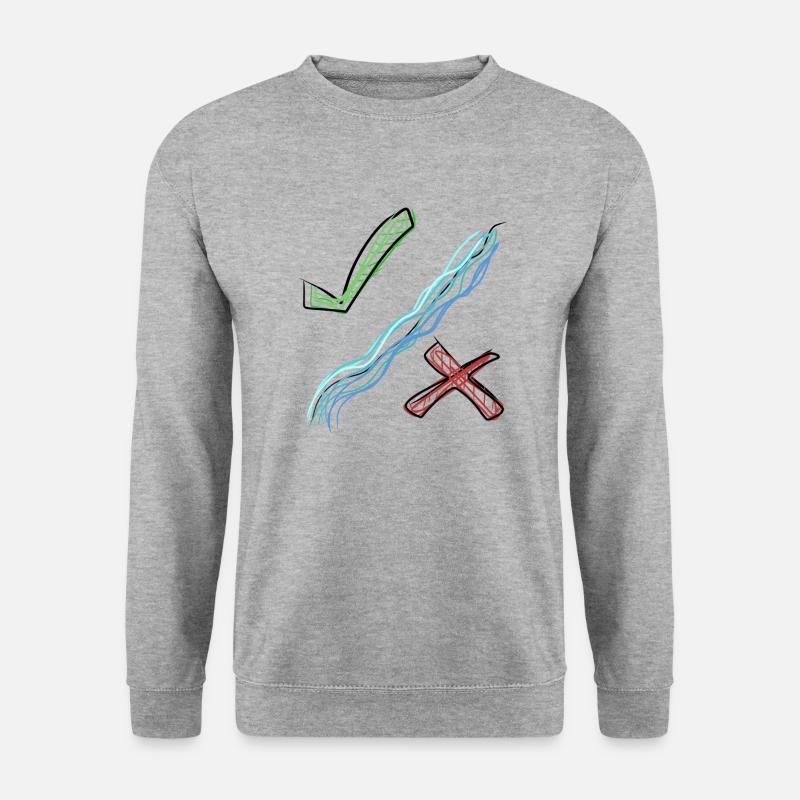 Richtig Falsch - Unisex Pullover - Weißgrau meliert