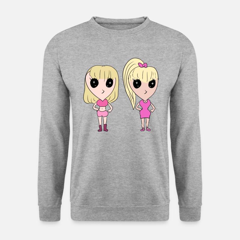 freundschaft freunde - Unisex Pullover - Weißgrau meliert