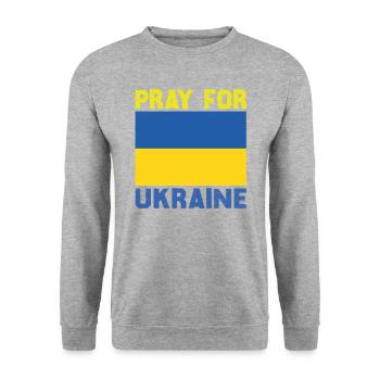 No War In Ukraine I Pray For Ukraine - Unisex Sweatshirt - salt & pepper - Front - Alina (178cm) & Michal (187cm)