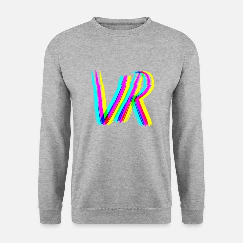 vr 3d effekt virtuelle realität gaming zocken - Unisex Pullover - Weißgrau meliert