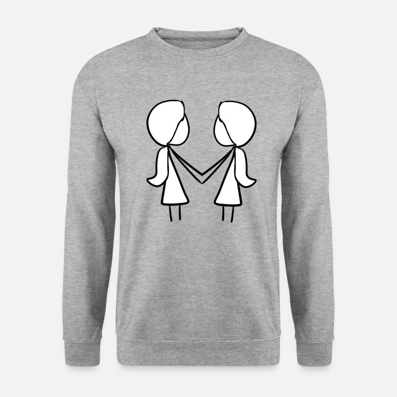 beste Freunde Freundschaft mädchen - Unisex Pullover - Weißgrau meliert