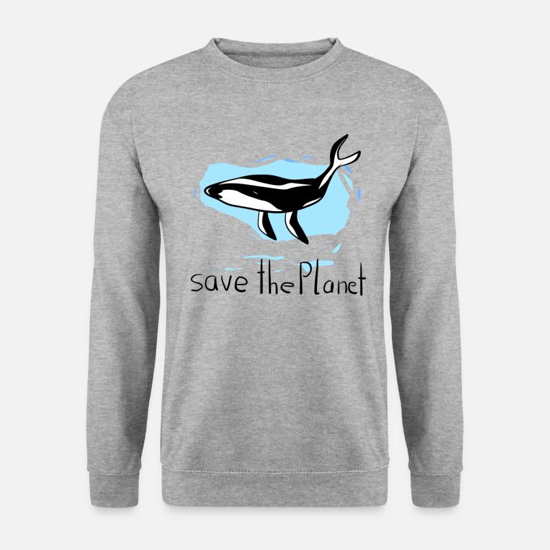 Whale Conservation Save Planet Ecosystem - Unisex Sweatshirt - salt & pepper