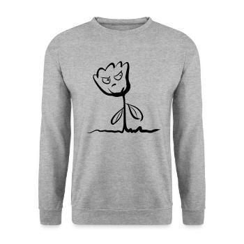 Le symbole de la plante rose à fleurs laisse une rage en colère - Sweat-shirt Unisexe - gris chiné - Devant - Alina (178cm) & Michal (187cm)