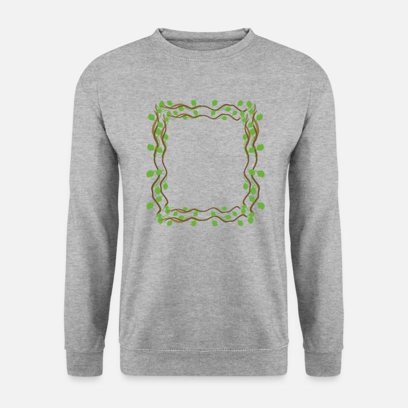 Leaves Square Shape Square Frame - Unisex Sweatshirt - salt & pepper