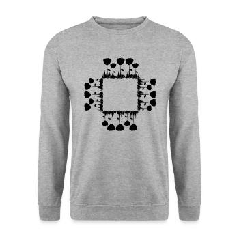 viereck quadrat blumen symbol - Unisex Pullover - Weißgrau meliert - Vorne - Alina (178cm) & Michal (187cm)