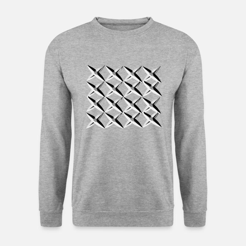 grey net cross pattern - Unisex Sweatshirt - salt & pepper