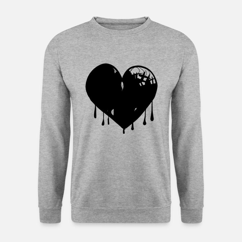 herz symbol narben - Unisex Pullover - Weißgrau meliert