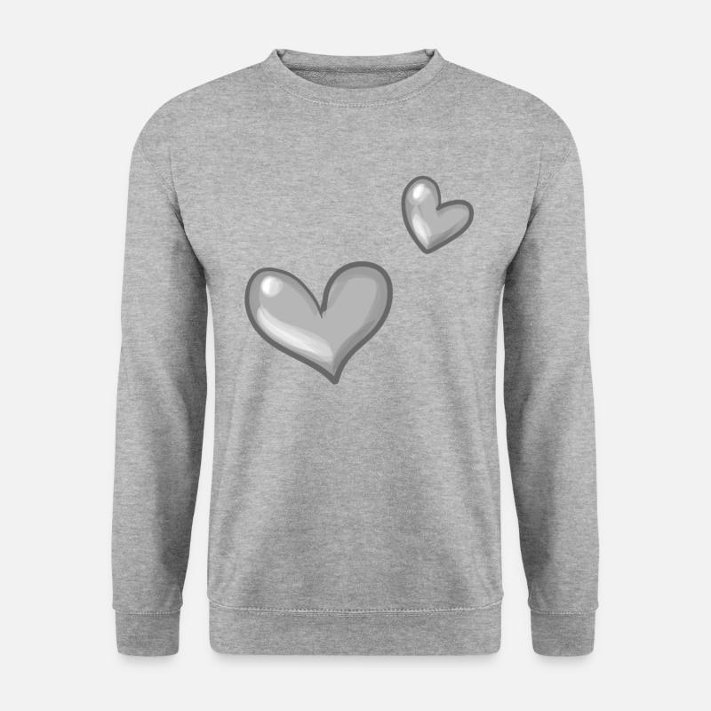 zwei graue herzen herz - Unisex Pullover - Weißgrau meliert