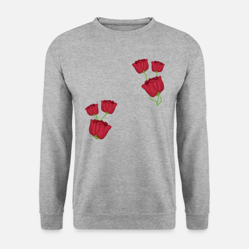 Pattern Red Rose Flowers - Unisex Sweatshirt - salt & pepper