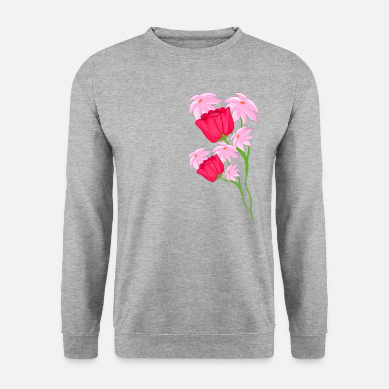 Pink Flowers Pattern Plant Symbol - Unisex Sweatshirt - salt & pepper