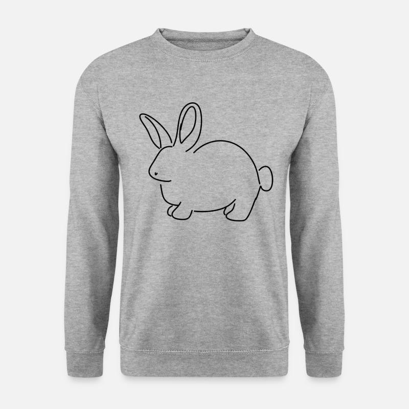 Hase Symbol Tier süß - Unisex Pullover - Weißgrau meliert