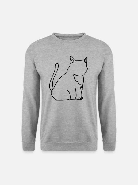 Katze Symbol Tier Haustier cartoon - Unisex Pullover - Weißgrau meliert