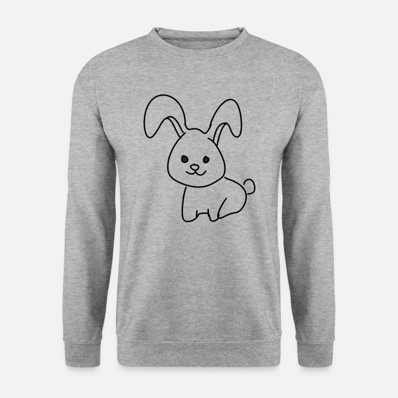 Hase Tier Symbol - Unisex Pullover - Weißgrau meliert