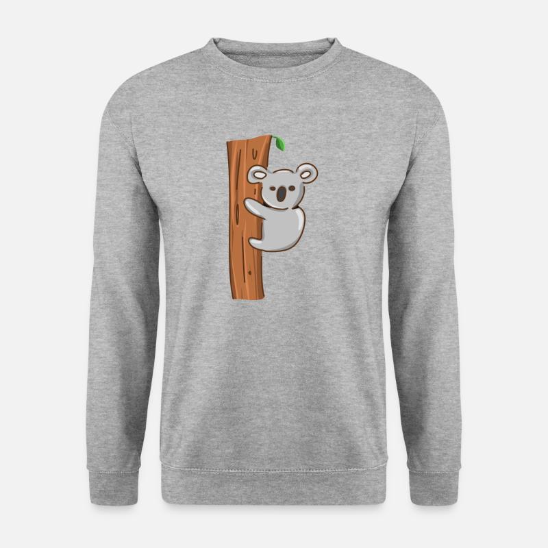 Koala Tier Baum klettern symbol - Unisex Pullover - Weißgrau meliert