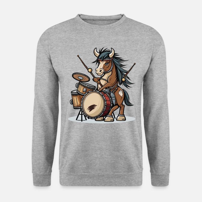 Rhythmische Rösser - Unisex Pullover - Weißgrau meliert