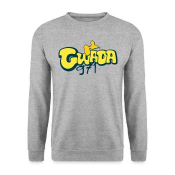 Belle idee cadeau souvenir carte de la guadeloupe - Sweat-shirt Unisexe - gris chiné - Devant - Alina (178cm) & Michal (187cm)