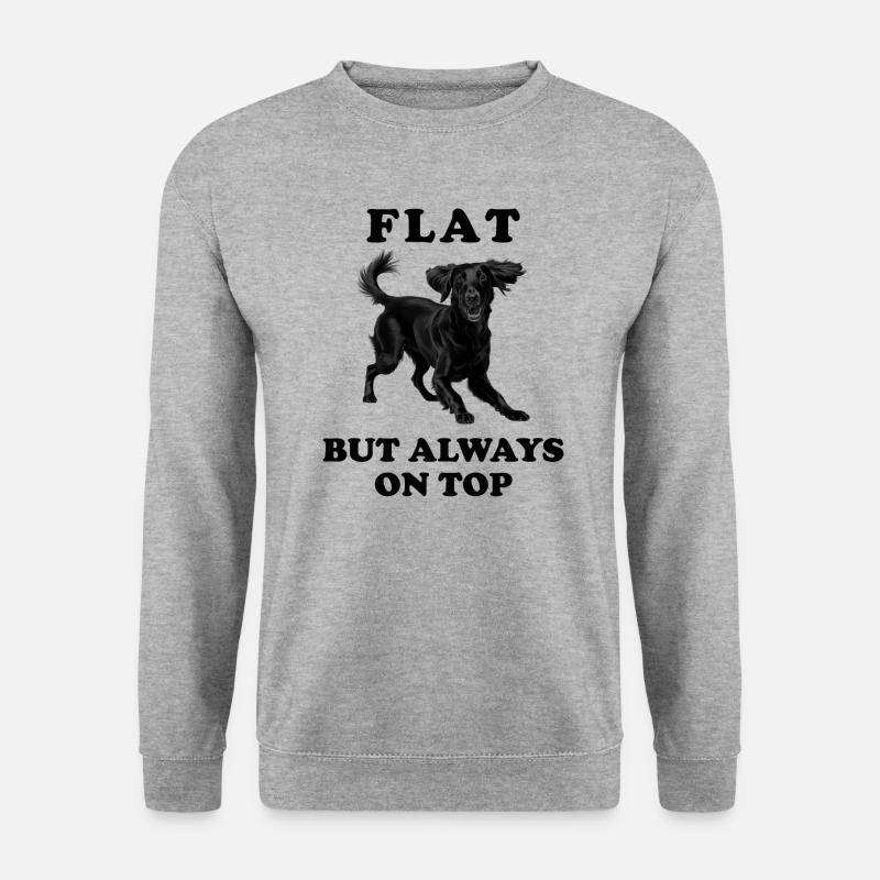 My funny Flat coated Retriever - Unisex Pullover - Weißgrau meliert
