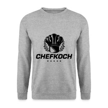 Kochmütze Chefkoch - Unisex Pullover - Weißgrau meliert - Vorne - Alina (178cm) & Michal (187cm)