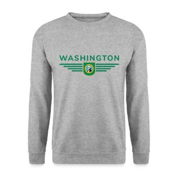 Washington Fan Shirt – Capital City Style - Unisex Sweatshirt - salt & pepper - Front - Alina (178cm) & Michal (187cm)