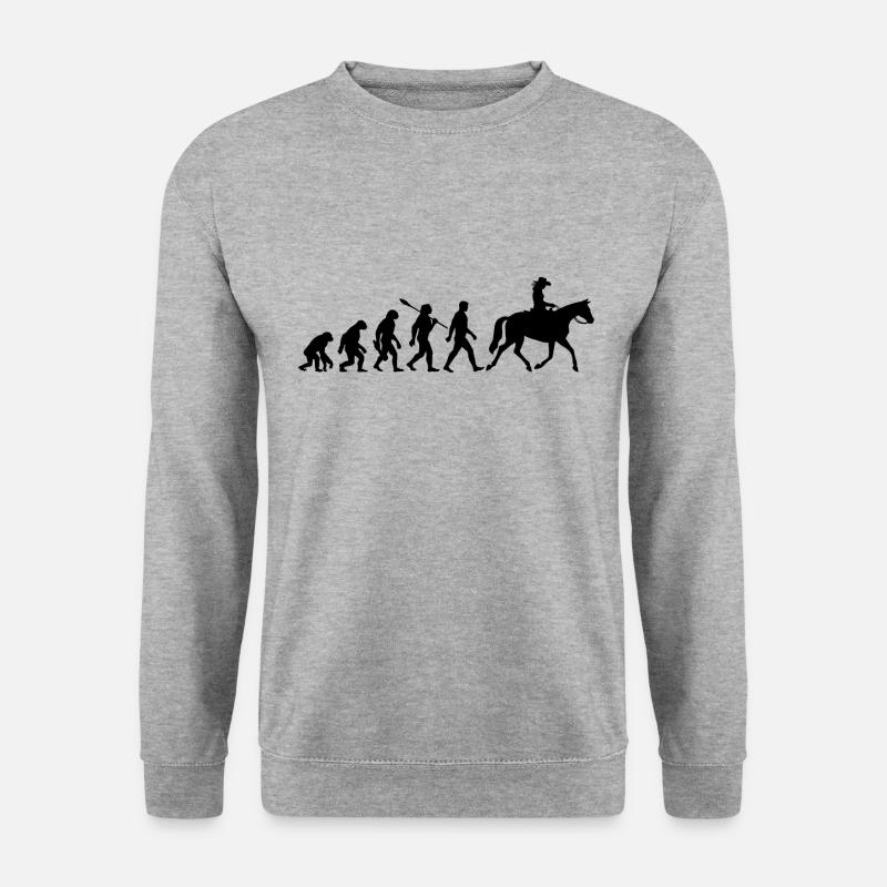 Evolution - Reiterin - Western Reiten - Unisex Pullover - Weißgrau meliert