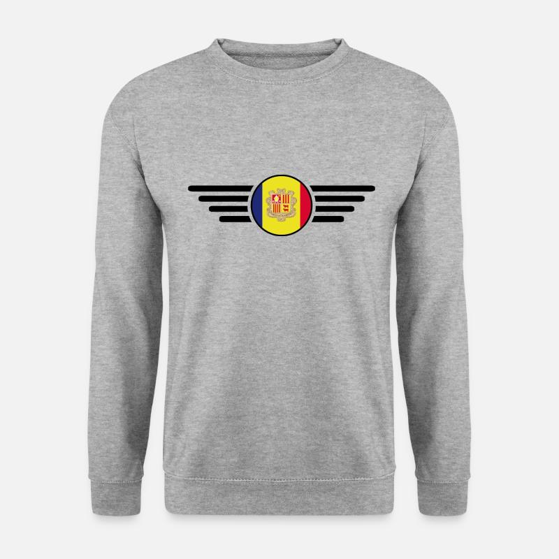 Andorra Stil Design T-Shirt - Unisex Pullover - Weißgrau meliert