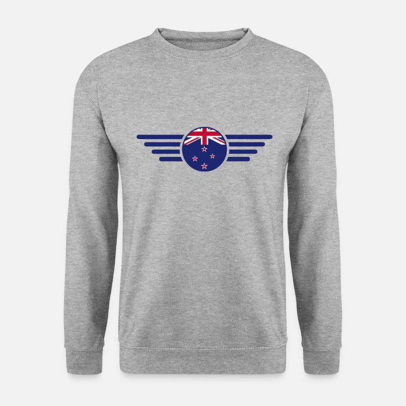 Neuseeland Stil Design T-Shirt - Unisex Pullover - Weißgrau meliert
