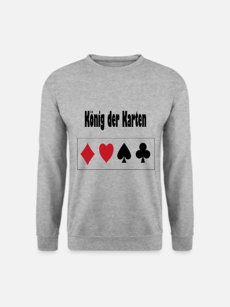 König der Karten - Unisex Pullover - Weißgrau meliert