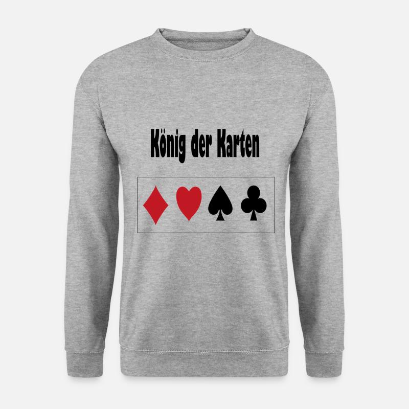 König der Karten - Unisex Pullover - Weißgrau meliert