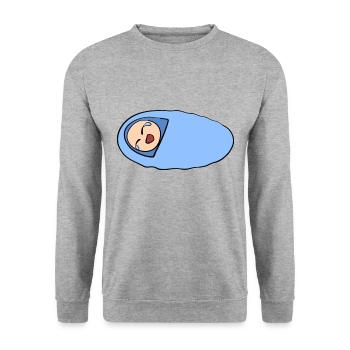 weinendes baby traurig kind symbol - Unisex Pullover - Weißgrau meliert - Vorne - Alina (178cm) & Michal (187cm)