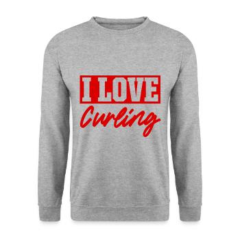 I love curling - Unisex Sweatshirt - salt & pepper - Front - Alina (178cm) & Michal (187cm)