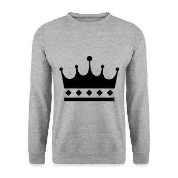 Crown Symbol - Unisex Sweatshirt - salt & pepper - Front - Alina (178cm) & Michal (187cm)