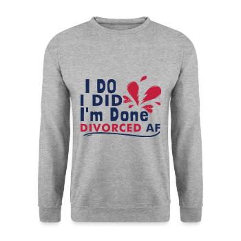 Funny Divorce - Unisex Sweatshirt - salt & pepper - Front - Alina (178cm) & Michal (187cm)