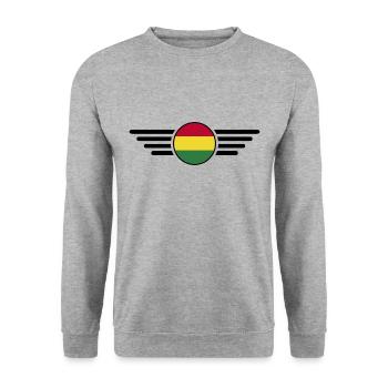 J’aime la Bolivie, T-shirt design de style élégance - Sweat-shirt Unisexe - gris chiné - Devant - Alina (178cm) & Michal (187cm)