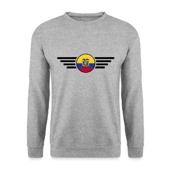 J’aime l’Équateur Design T-Shirt - Sweat-shirt Unisexe - gris chiné - Devant - Alina (178cm) & Michal (187cm)