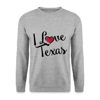 I Love Texas - Unisex Sweatshirt - salt & pepper - Front - Alina (178cm) & Michal (187cm)