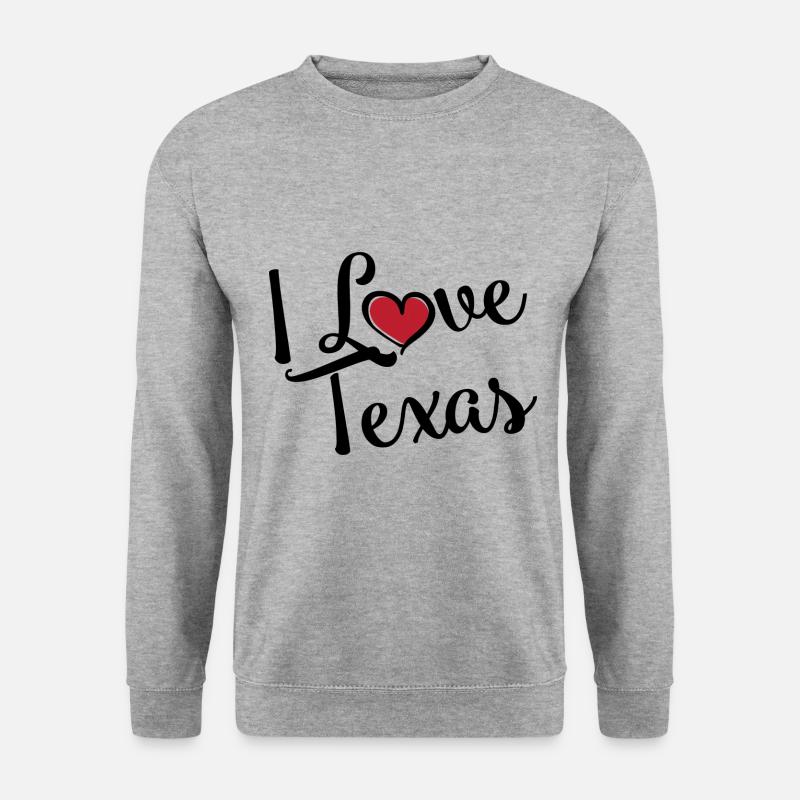 I Love Texas - Unisex Pullover - Weißgrau meliert