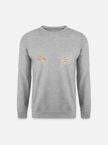 flügel gold engel zwei symbol glitzer - Unisex Pullover - Weißgrau meliert