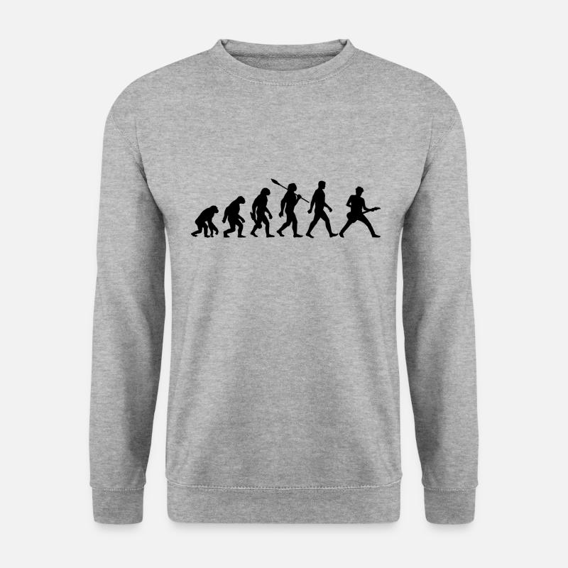 Evolution Guitariste Musicien Rock - Sweat-shirt Unisexe - gris chiné
