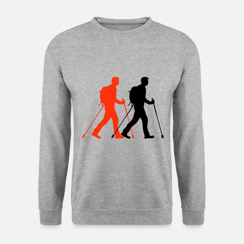 Nordic Walking Man Silhouette - Unisex Sweatshirt - salt & pepper
