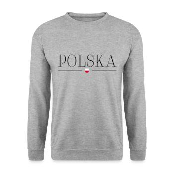 Poland - Unisex Sweatshirt - salt & pepper - Front - Alina (178cm) & Michal (187cm)