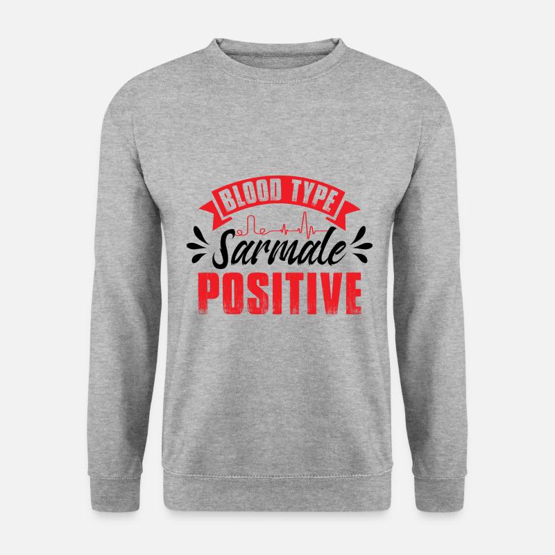 Blutgruppe Sarmle positiv - Unisex Pullover - Weißgrau meliert