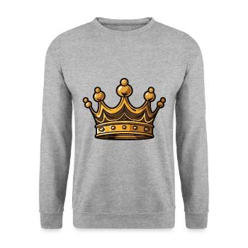 Crown Symbol - Unisex Sweatshirt - salt & pepper - Front - Alina (178cm) & Michal (187cm)