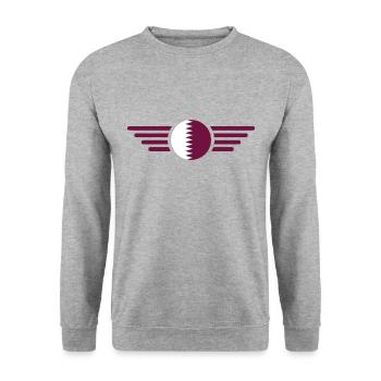 Qatar Style Design T-Shirt - Unisex Sweatshirt - salt & pepper - Front - Alina (178cm) & Michal (187cm)