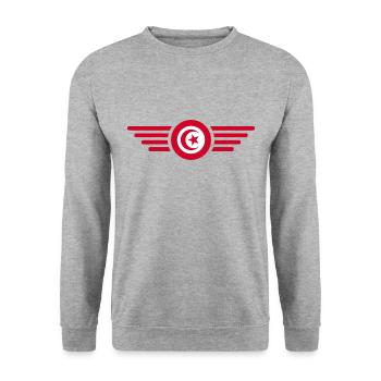 T-shirt design de style tunisien - Sweat-shirt Unisexe - gris chiné - Devant - Alina (178cm) & Michal (187cm)
