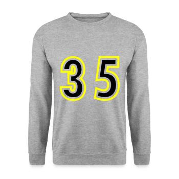 35 Number College - Unisex Sweatshirt - salt & pepper - Front - Alina (178cm) & Michal (187cm)
