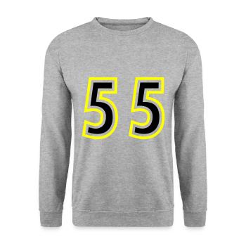 55 Number College - Unisex Sweatshirt - salt & pepper - Front - Alina (178cm) & Michal (187cm)