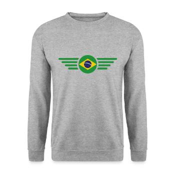T-shirt design de style brésilien - Sweat-shirt Unisexe - gris chiné - Devant - Alina (178cm) & Michal (187cm)